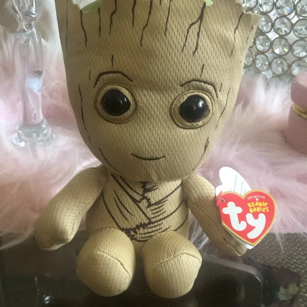 Plush Toy Bundle - Green Turtle, Brown Groot, Blue Alien